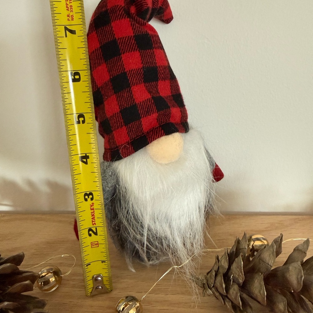 Red and Black Plaid Gnome Decor